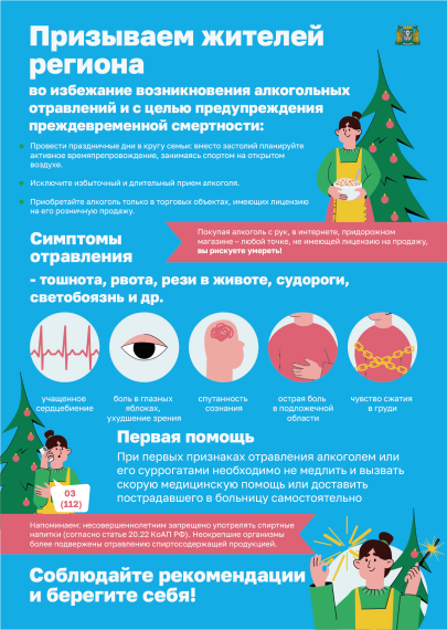 Риск отравления спиртосодержащей продукцией в связи с празднованием Нового года, Рождества.